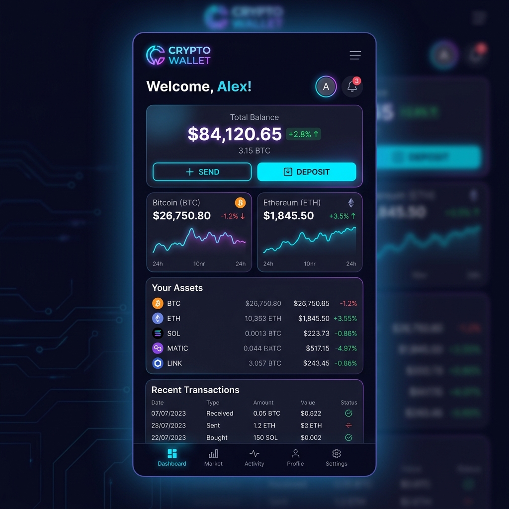 Landing Page de Aplicación Móvil Crypto